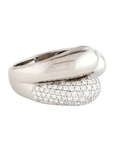 Pre-owned Di Modolo 18k Diamond Oblong Triadra Cocktail Ring In Multicolor