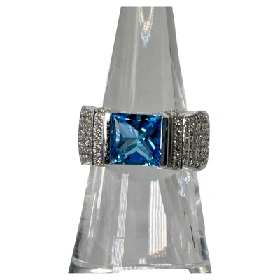 Pre-owned Di Modolo Blue Topaz And Diamond Ring