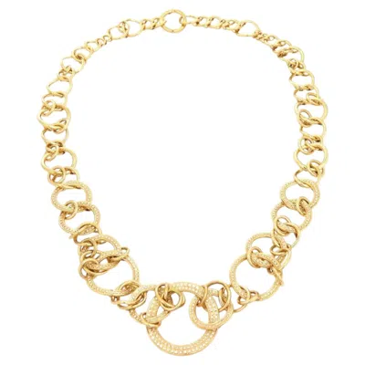 Pre-owned Di Modolo Tempia Circle Link Diamond Necklace In 18k Yellow Gold, 2.40 Carats