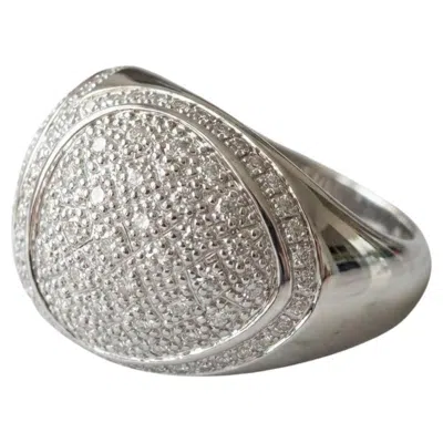 Pre-owned Di Modolo Triadra Pave Diamond Ring In 18k White Gold