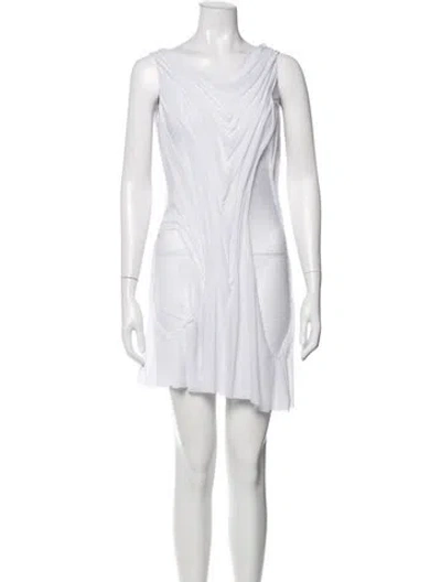 Pre-owned Di Petsa Cowl Neck Mini Dress In White