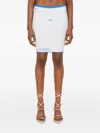 Di Petsa Elasticated Text-print Mini Skirt In White