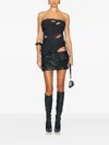 Di Petsa Eros Draped Cut-out Mini Dress In Black