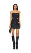 Di Petsa Eros Draped Cut-out Mini Dress In Black