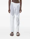 Di Petsa Gathered Wet-look Trousers In White
