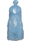 Di Petsa Hand-draped Mini Dress In Blue