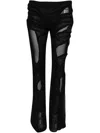 Di Petsa Hand-draped Wetlook Trousers In Black
