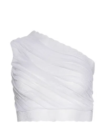 Di Petsa Lace-detail Crop Top In White