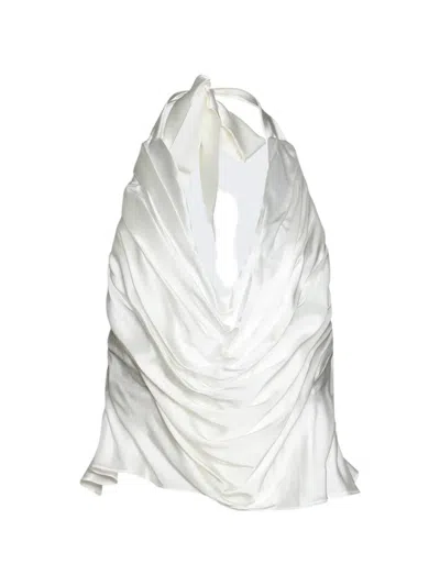 Di Petsa Lunar Draped Top In White