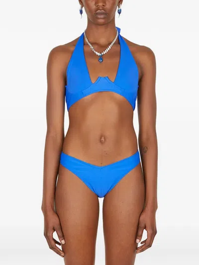 Di Petsa Nymph Self-tie Halterneck Bikini In Blue