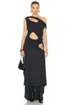 Di Petsa One Shoulder Midnight Dress In Grey