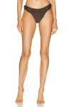 Di Petsa Twisted Underbust Bikini Bottom In Brown
