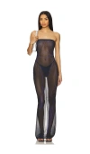 Di Petsa Venus Shell Mesh Dress In Black