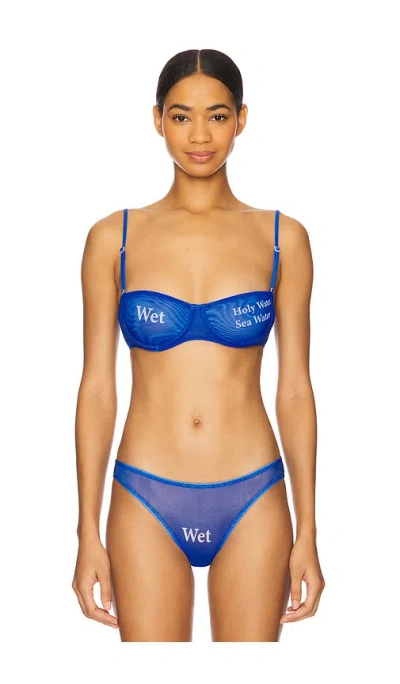 Di Petsa Wet Script Bra In Blue