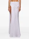 Di Petsa Long Wetlook Gradient Skirt White In White