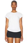Di Petsa Wetlook Draped Tee In White
