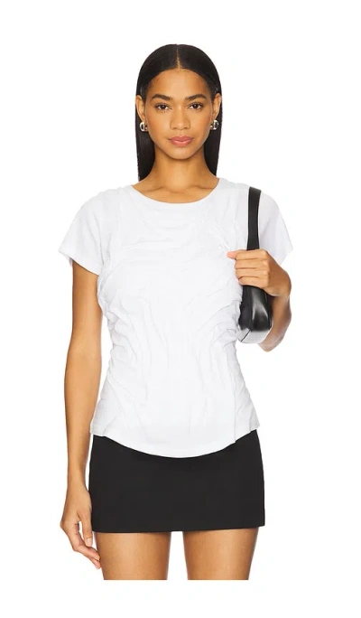 Di Petsa Wetlook Draped T-shirt In White
