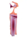 Di Petsa Wetlook Gradient Cut-out Dress In Pink