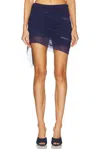 Di Petsa Wetlook Mini Skirt In Navy