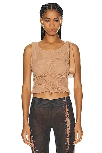 Di Petsa Wetlook Two Strap Top In Nude