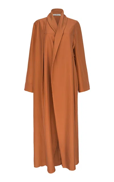 Di Stavnitser Adele Silk Coat In Brown