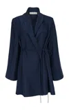 Di Stavnitser Adele Wrap Silk Jacket In Blue