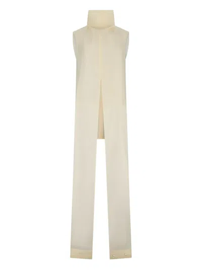 Di Stavnitser Aida Funnel Neck Top In Neutral