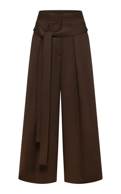 Di Stavnitser Barcelona Wool-blend Pants In Brown