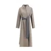 Di Stavnitser Beige Merino Wool Coat In Gray