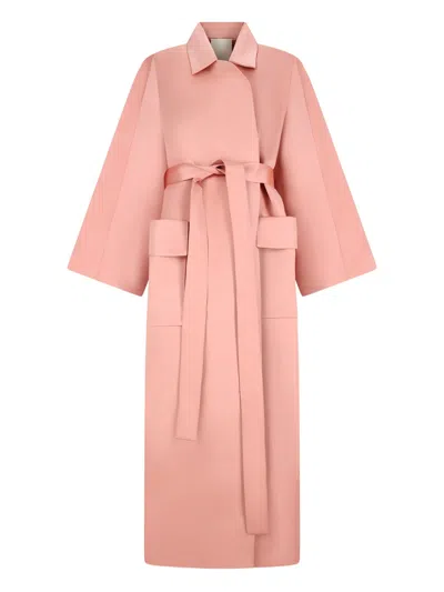 Di Stavnitser Belted Coat In Pink