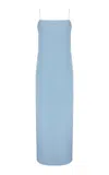 Di Stavnitser Casablanca Sleeveless Silk Gown In Blue