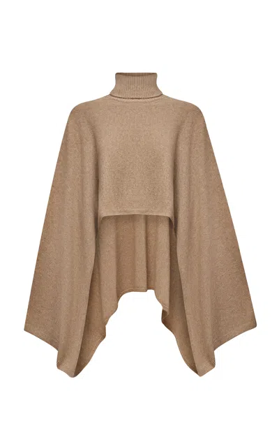 Di Stavnitser Cashmere Blend Poncho In Neutral