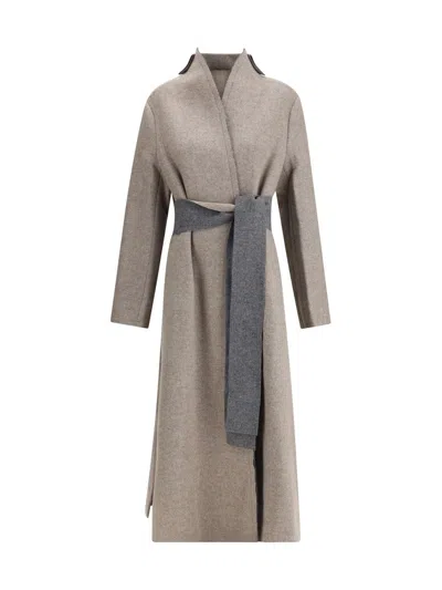Di Stavnitser Nile Long Coat In Gray