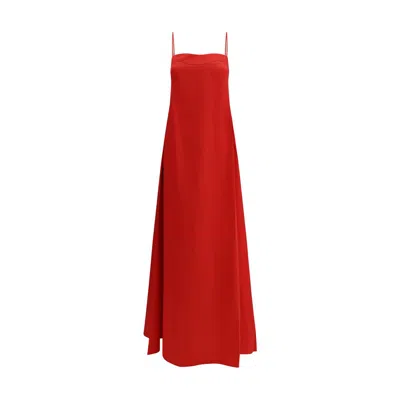 Di Stavnitser Multicolor Cotton Long Dress In Red