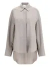 Di Stavnitser Curved-hem Shirt In Gray