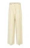 Di Stavnitser Dahlia Mid-rise Linen-silk Wide-leg Pants In Neutral