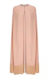 Di Stavnitser Deco Fringed Cape In Pink