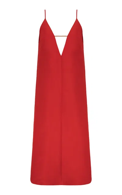 Di Stavnitser Di Plunging Neck Gown In Red