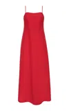 Di Stavnitser Dora Sleeveless Cotton-silk Gown In Red