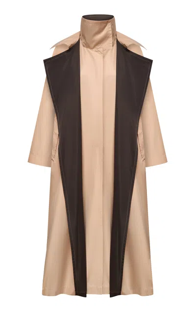 Di Stavnitser Double Cotton-blend Trench Coat In Brown