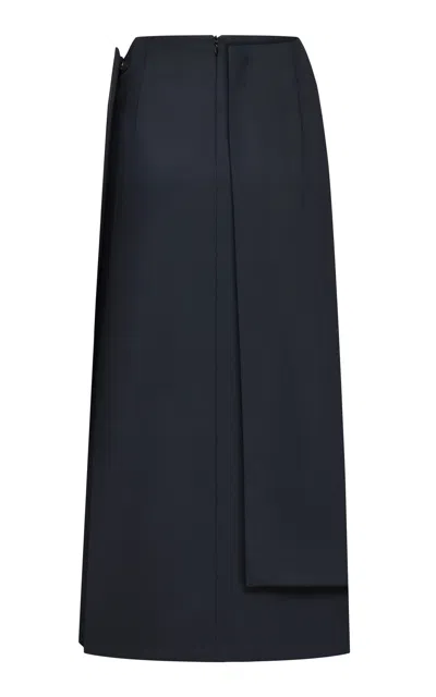 Di Stavnitser Gentleman Wool Maxi Skirt In Blue