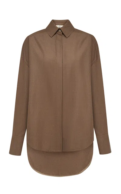 Di Stavnitser Heidi Wool Shirt In Brown