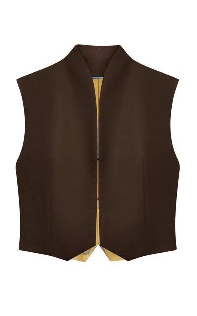 Di Stavnitser Joker Wool-blend Vest In Brown
