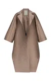 Di Stavnitser La Scala Oversized Silk-blend Coat In Brown