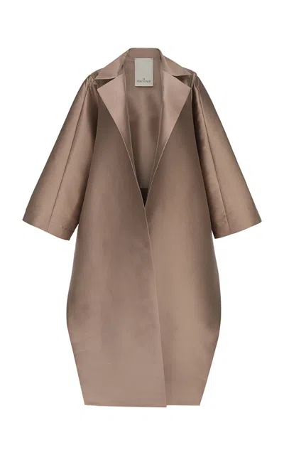 Di Stavnitser La Scala Oversized Silk-blend Coat In Brown