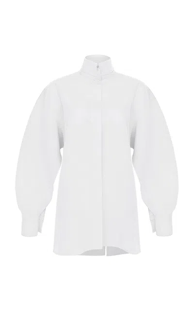 Di Stavnitser Milena High-neck Cotton Top In White