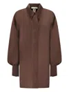 Di Stavnitser Milena Organza Blouse In Brown