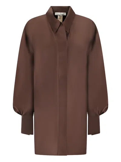 Di Stavnitser Milena Organza Blouse In Brown