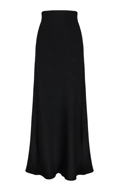 Di Stavnitser Mj Mid-rise Satin Maxi Skirt In Black