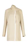 Di Stavnitser Nera Scarf-detailed Linen Jacket In Neutral